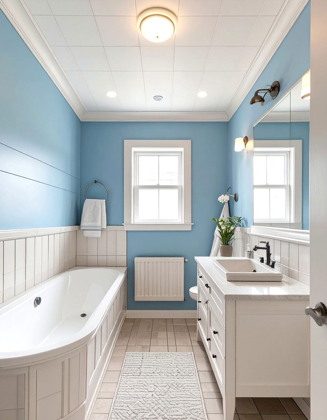 Painting the Ceiling a Light Color - 30 small bathroom makeover ideas
