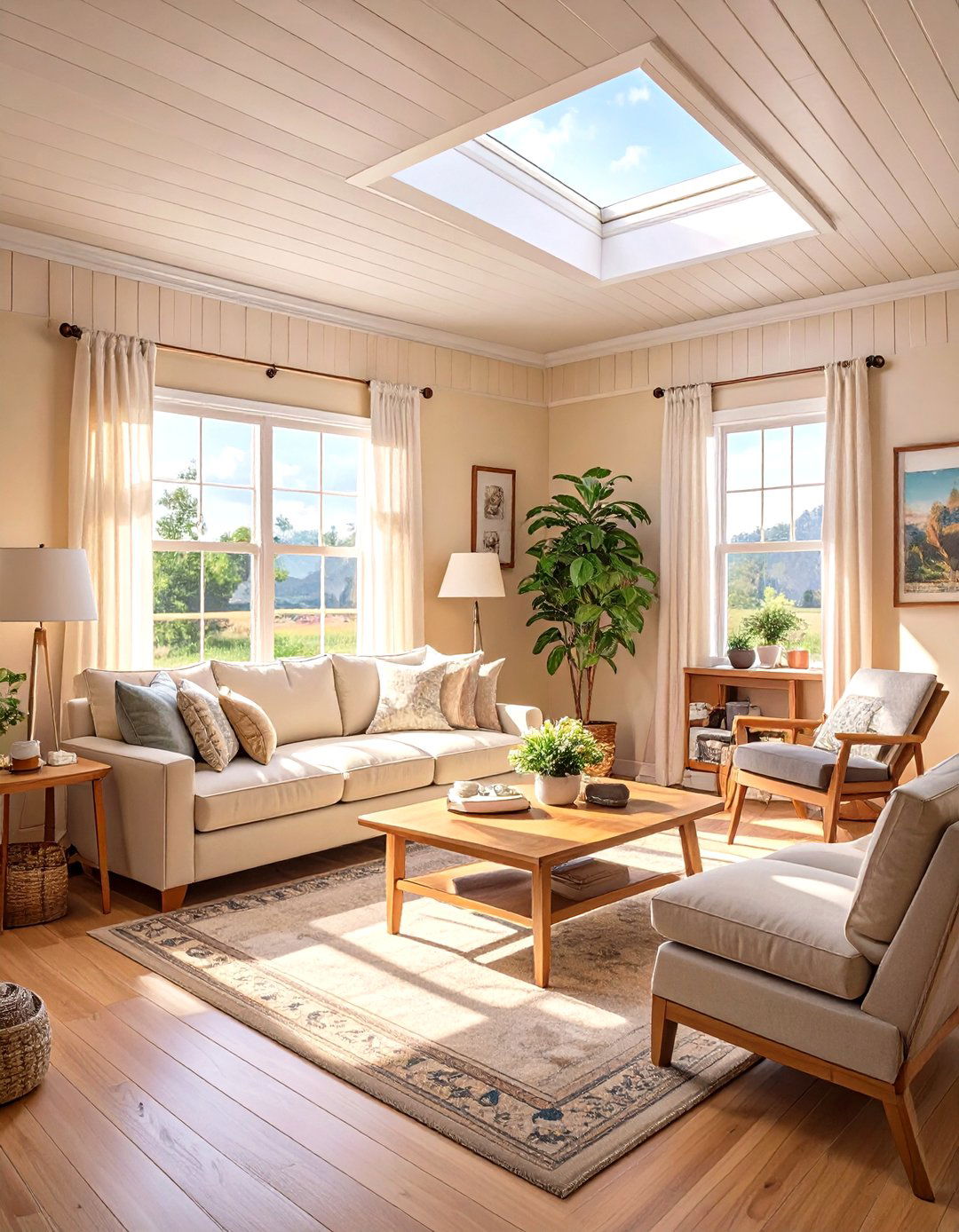 Painting the Ceiling a Lighter Shade - 30 single wide small mobile home living room ideas