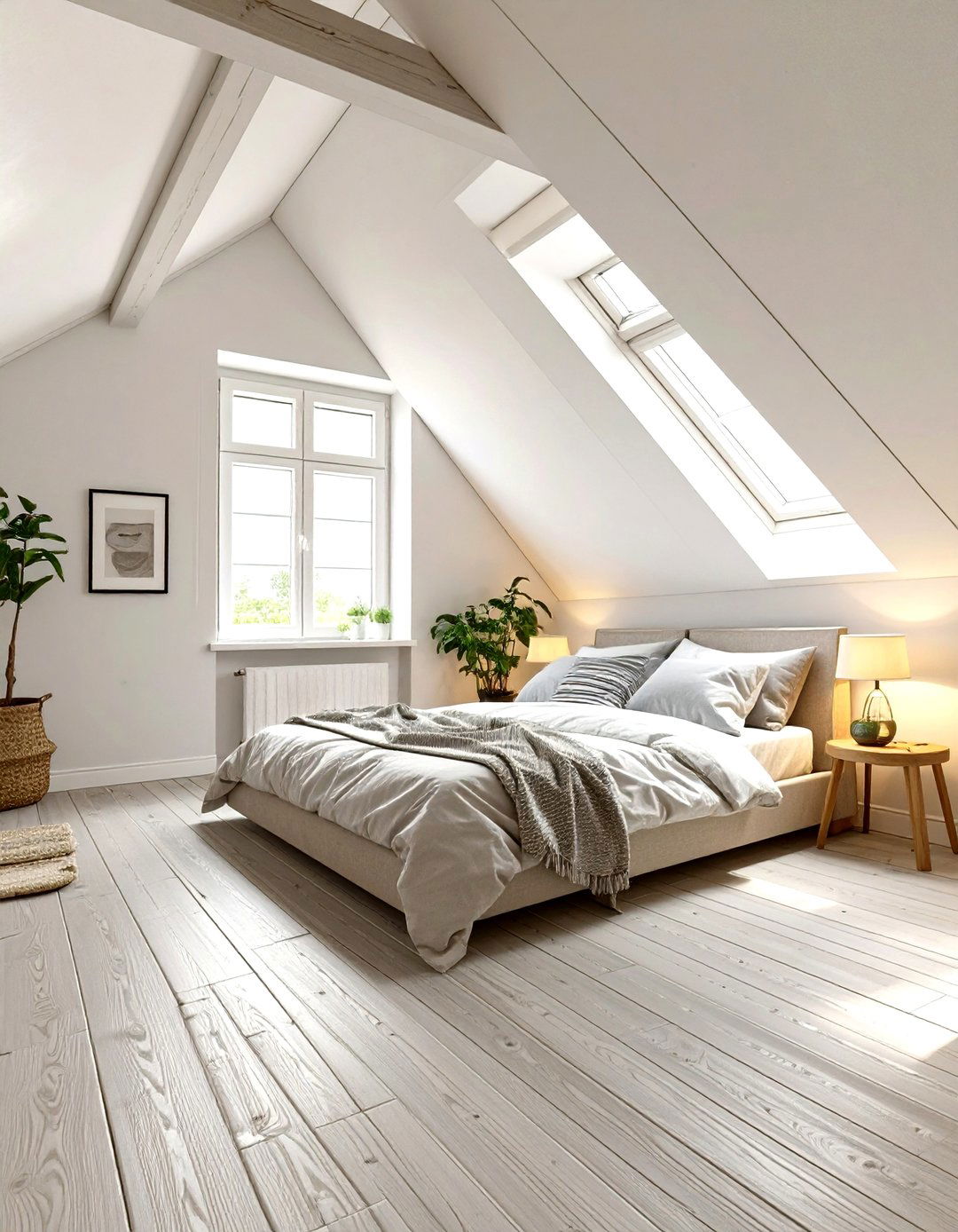 Painting the Floor a Light Color - 30 slanted ceiling low ceiling attic bedroom ideas