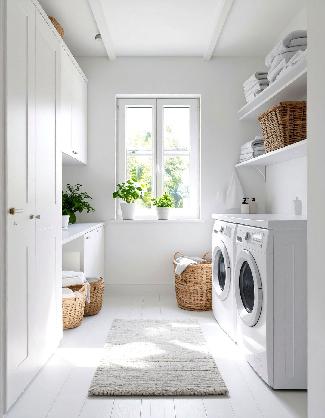 Painting the Room a Bright White - 30 tiny laundry room ideas
