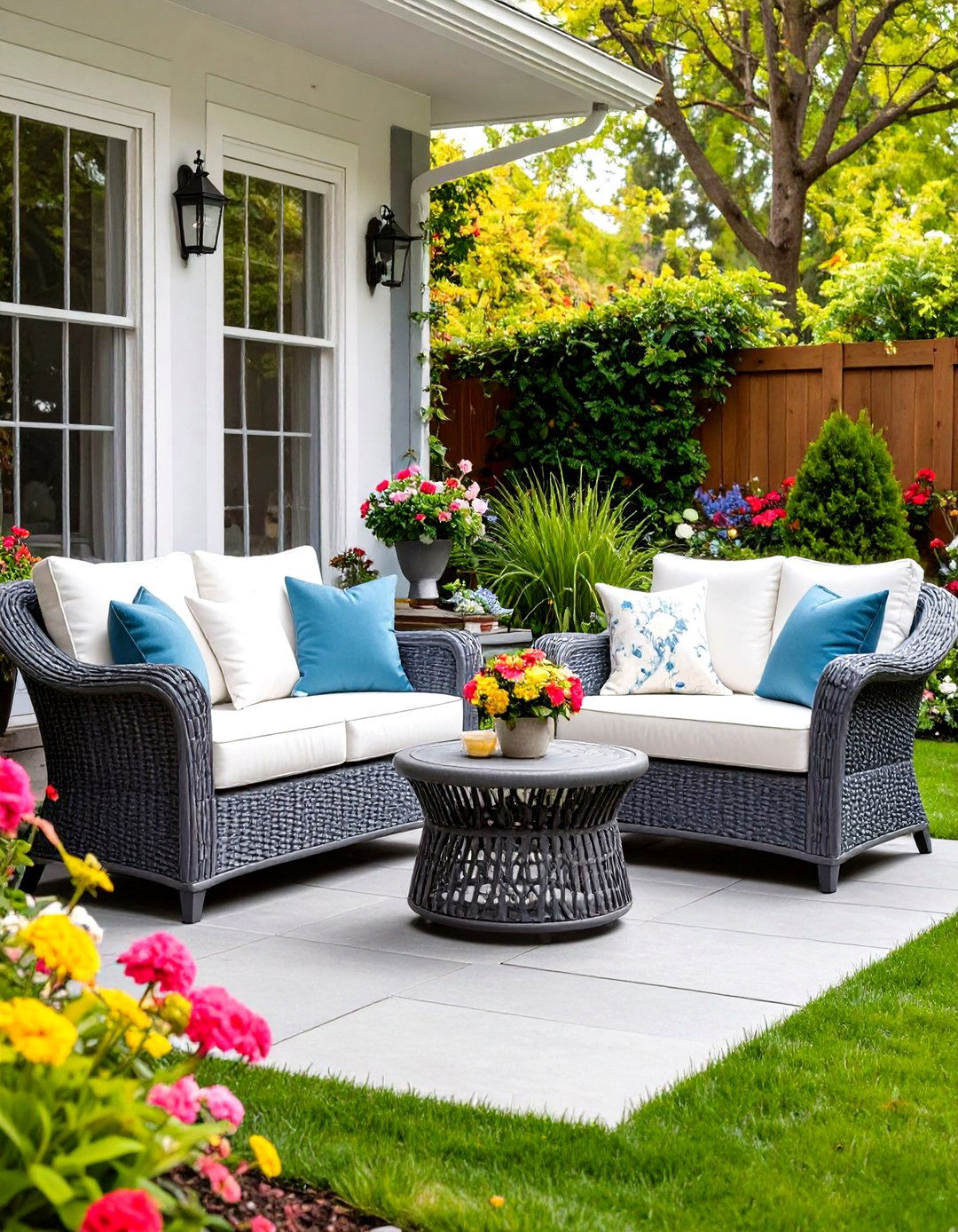 Paired Loveseat Conversation Nook - 30 outdoor seating ideas