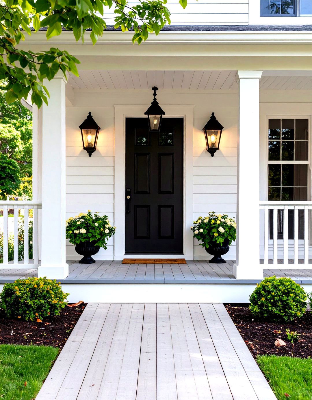 Paired Sconces for Symmetry - 30 front porch lighting ideas