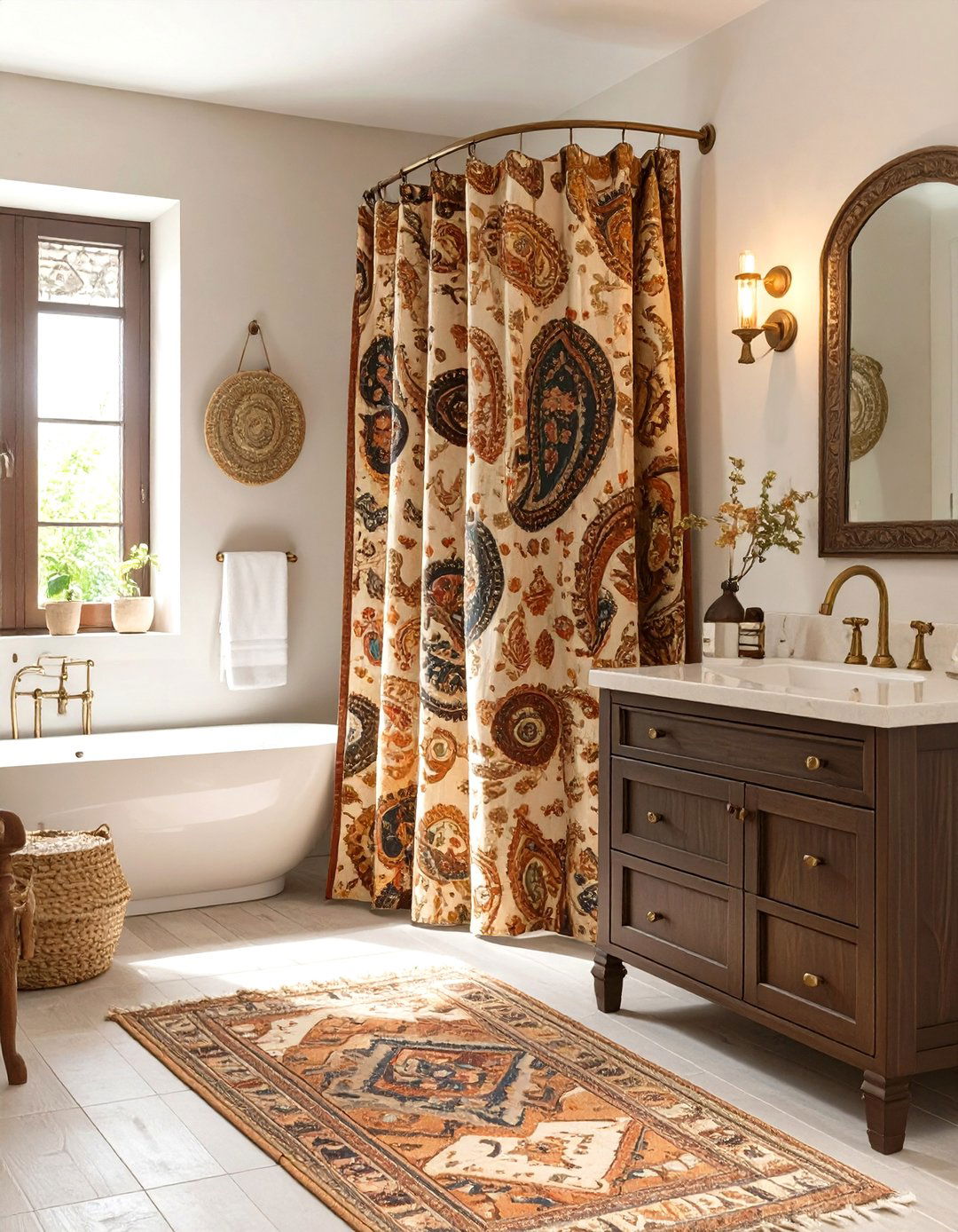 Paisley Pattern Shower Curtain - 30 elegant shower curtain ideas