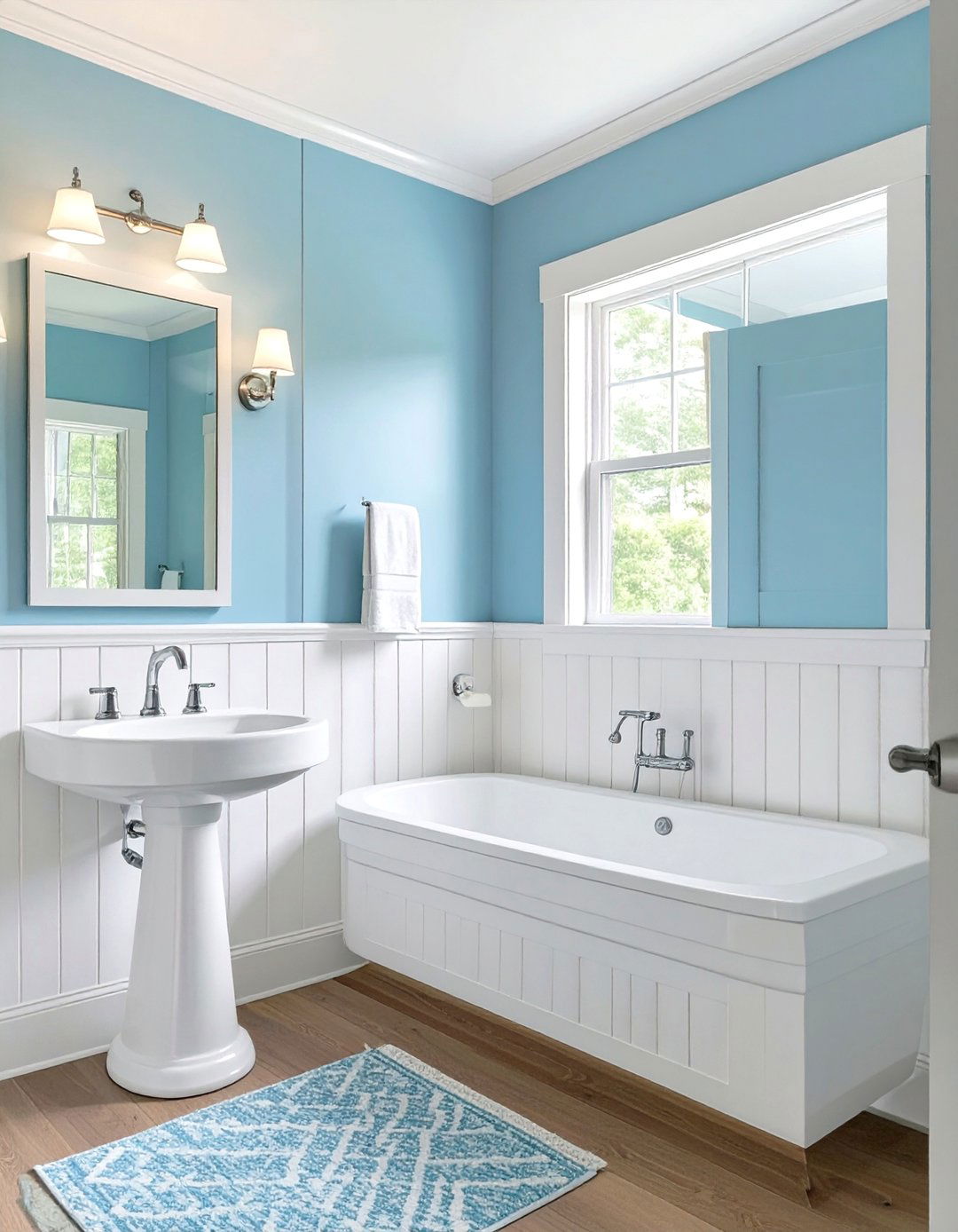 Pale Blue Beadboard Bathroom - 30 blue bathroom ideas