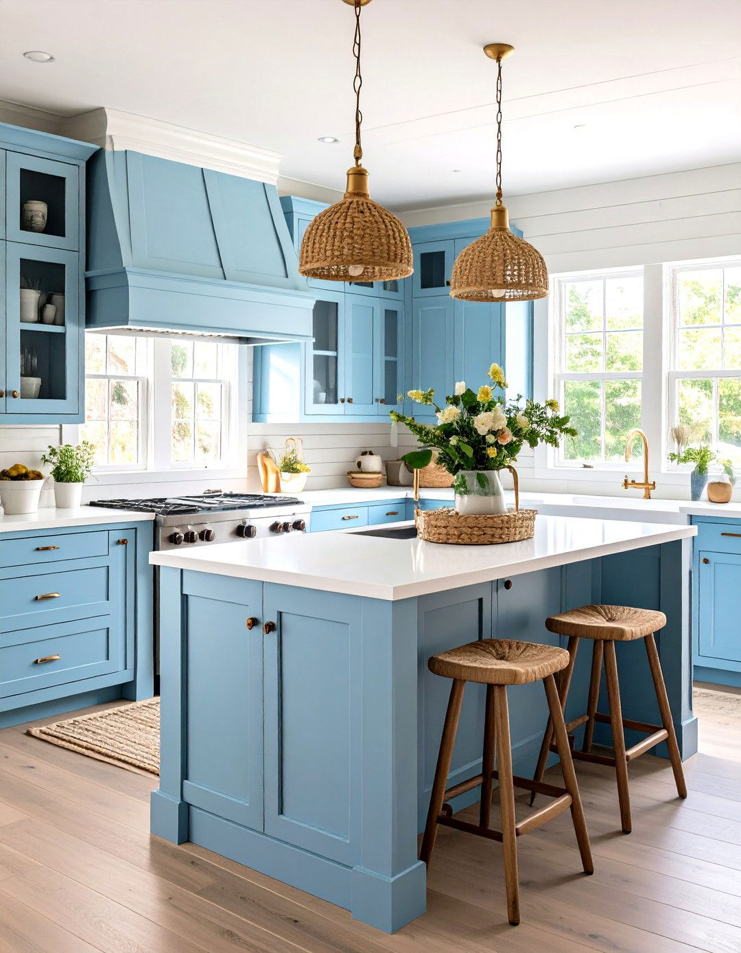 Pale Blue Kitchen Cabinets - 30 kitchen cabinet colors ideas