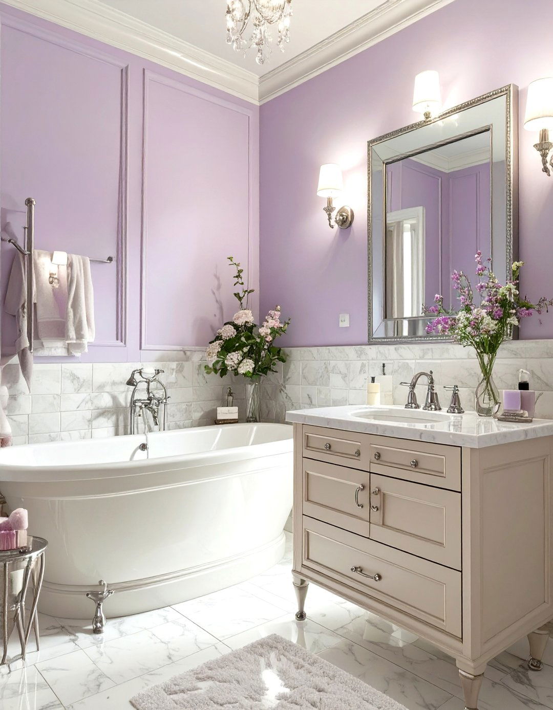 Pale Lilac Bathroom - 30 bathroom paint color ideas