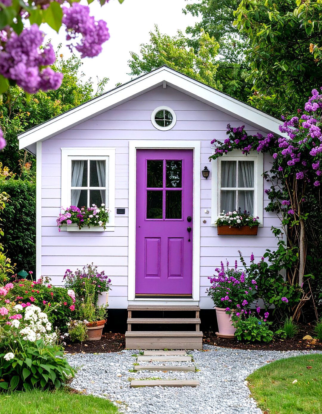 Pale Lilac and White - 30 exterior paint mobile home paint color ideas