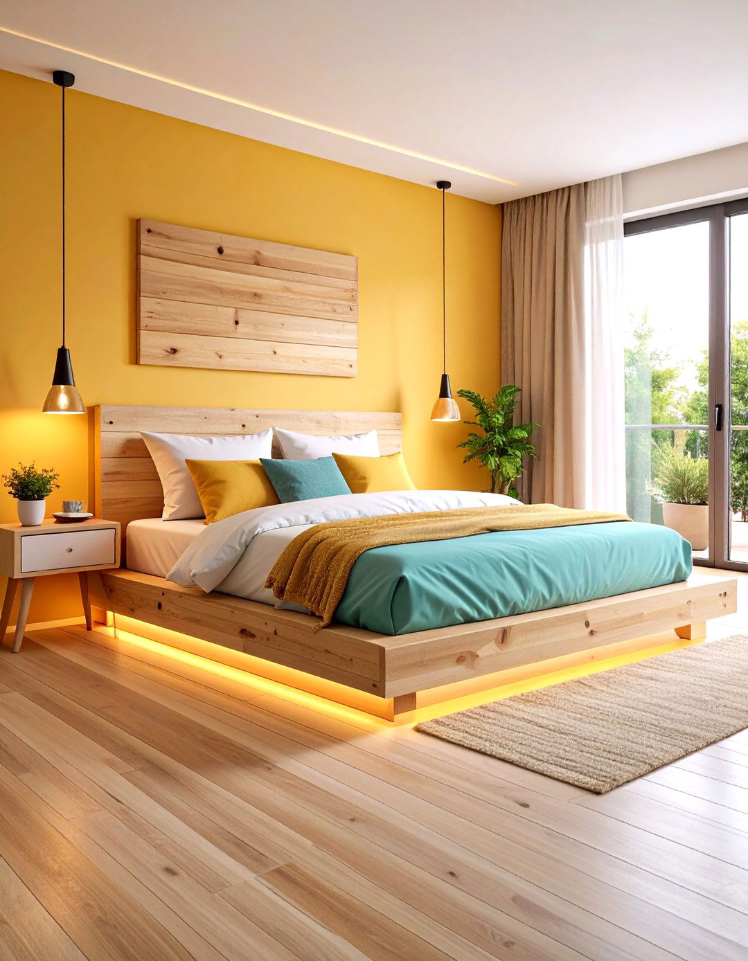 Pallet Bed Platform with Underbed LEDs - 30 Pallet Bed Ideas with Lights