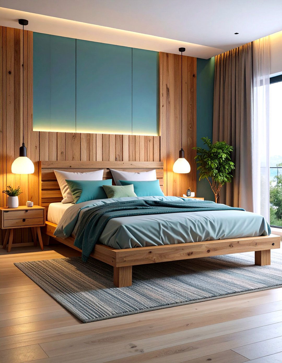 Pallet Bed with Color Changing Headboard - 30 Pallet Bed Ideas with Lights
