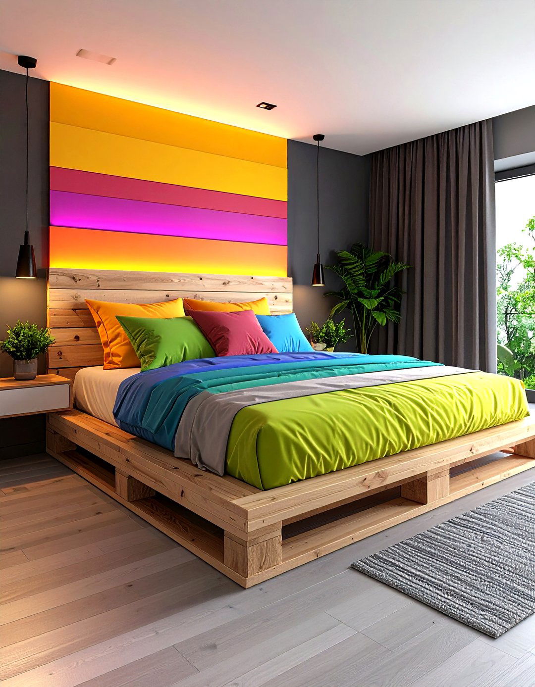 30 Pallet Bed Ideas with Lights for a Magical Bedroom