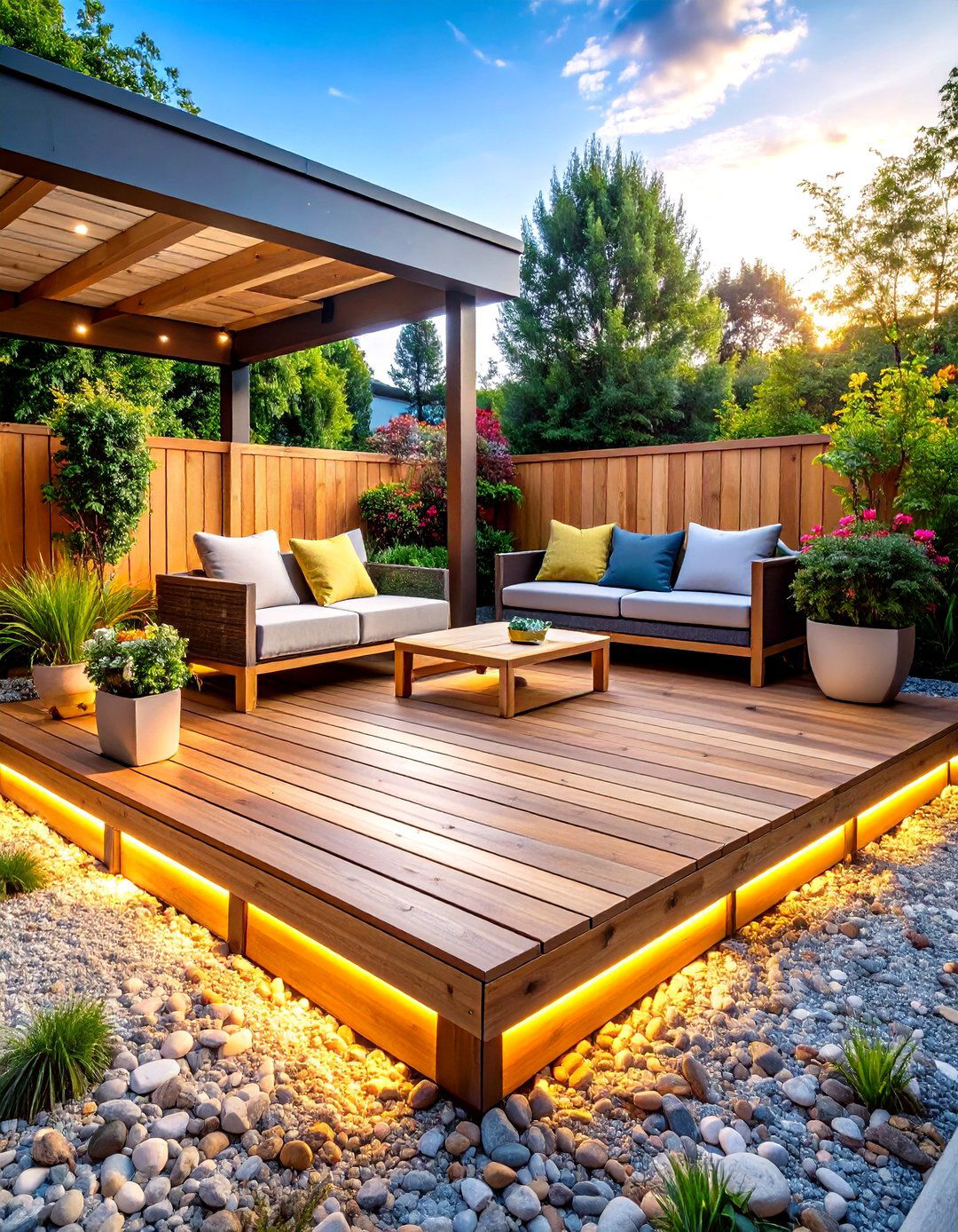 Pallet Deck with Built In Seating - 30 pallet deck ideas