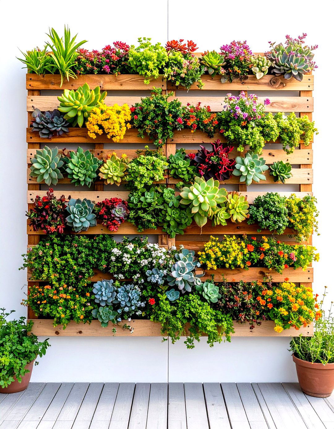 Pallet Succulent Display Wall - 30 pallet garden ideas