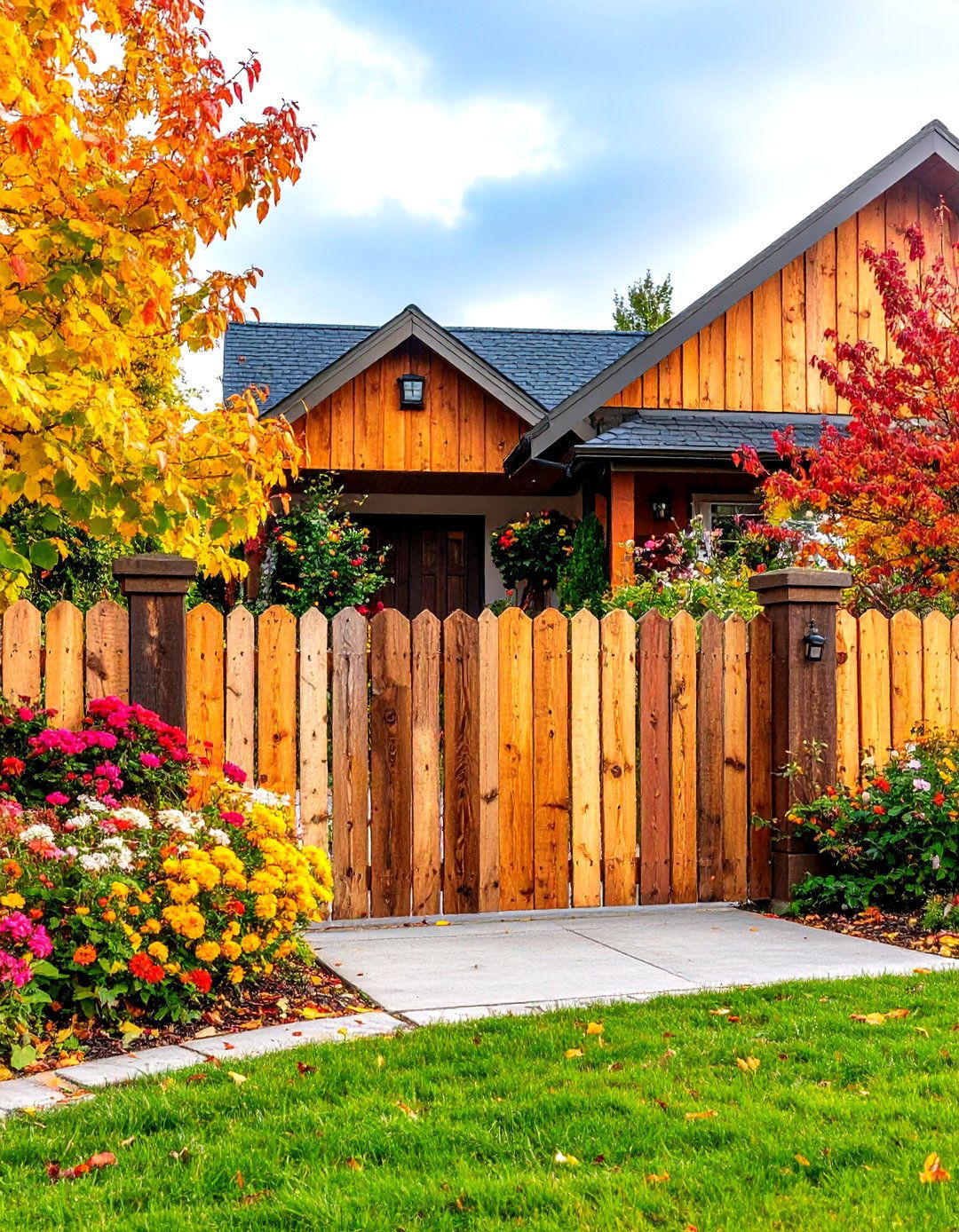 Pallet Wood Fence for a DIY Rustic Look - 30 front yard fence ideas with driveway