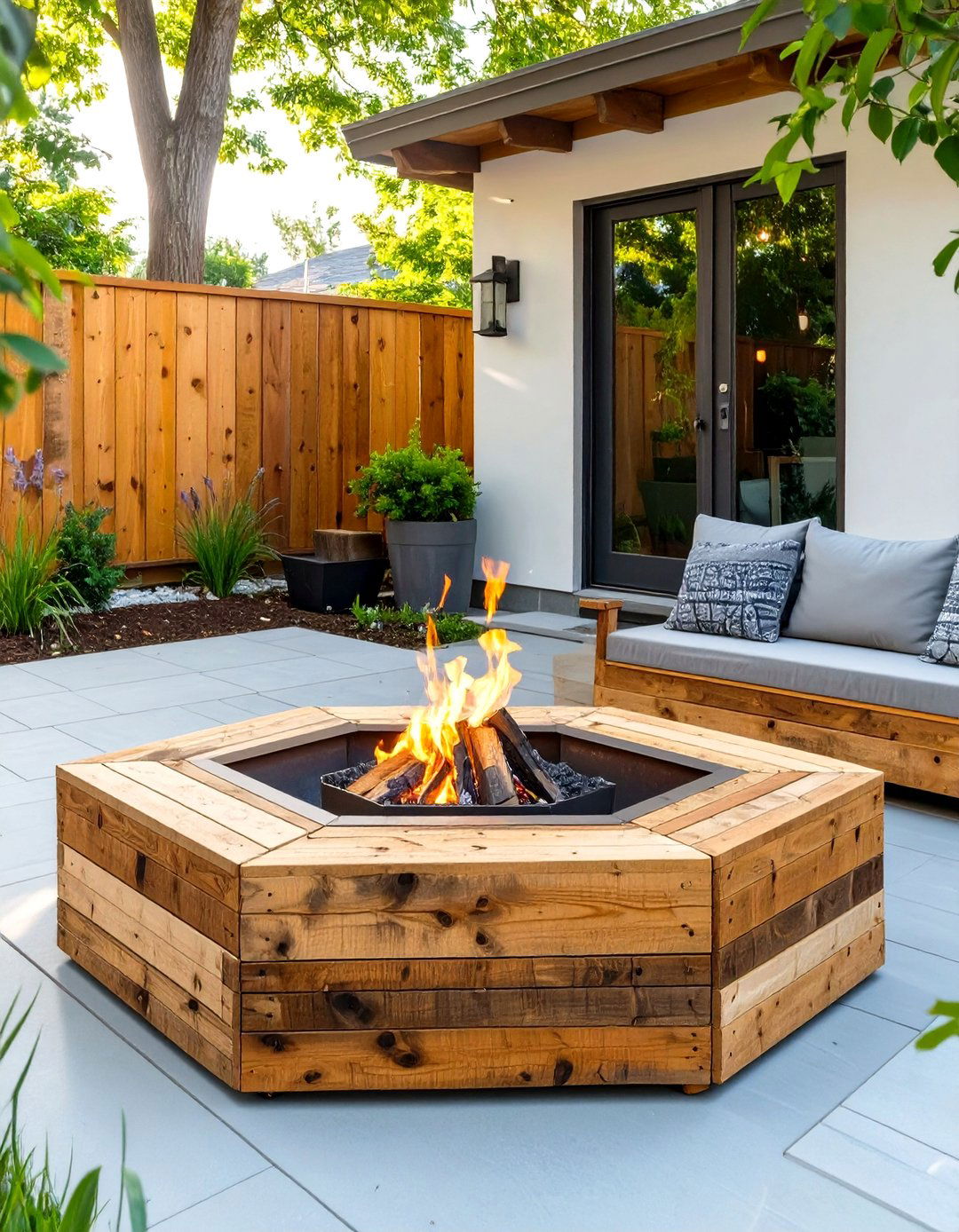 Pallet Wood Firepit Surround - 30 outdoor firepit ideas