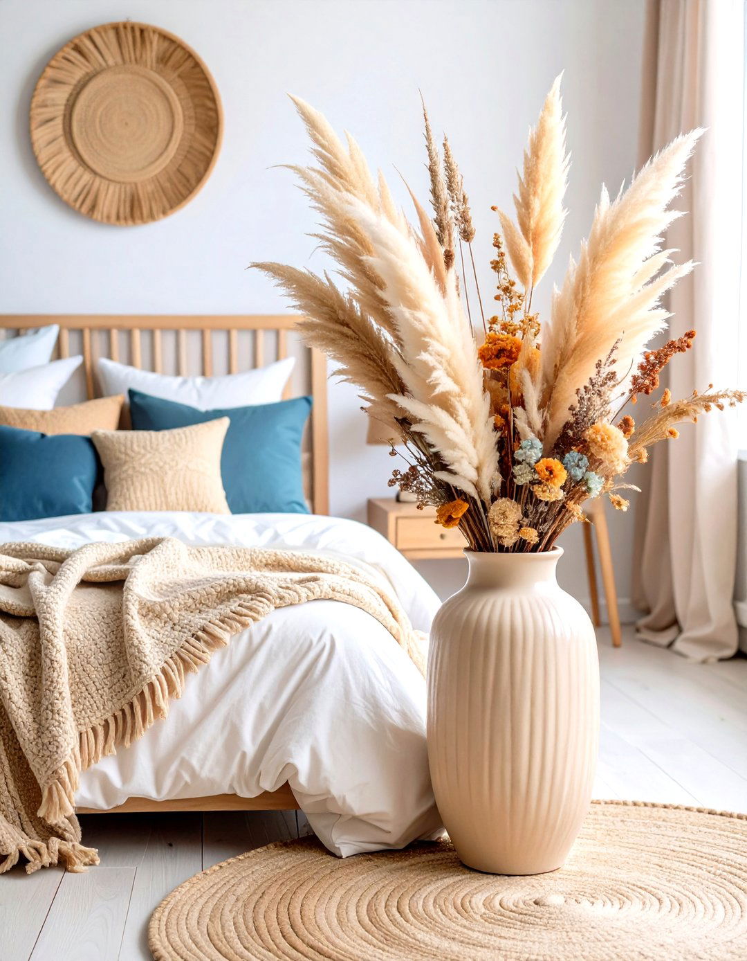 Pampas Grass and Dried Florals - 30 pinterest bedroom ideas