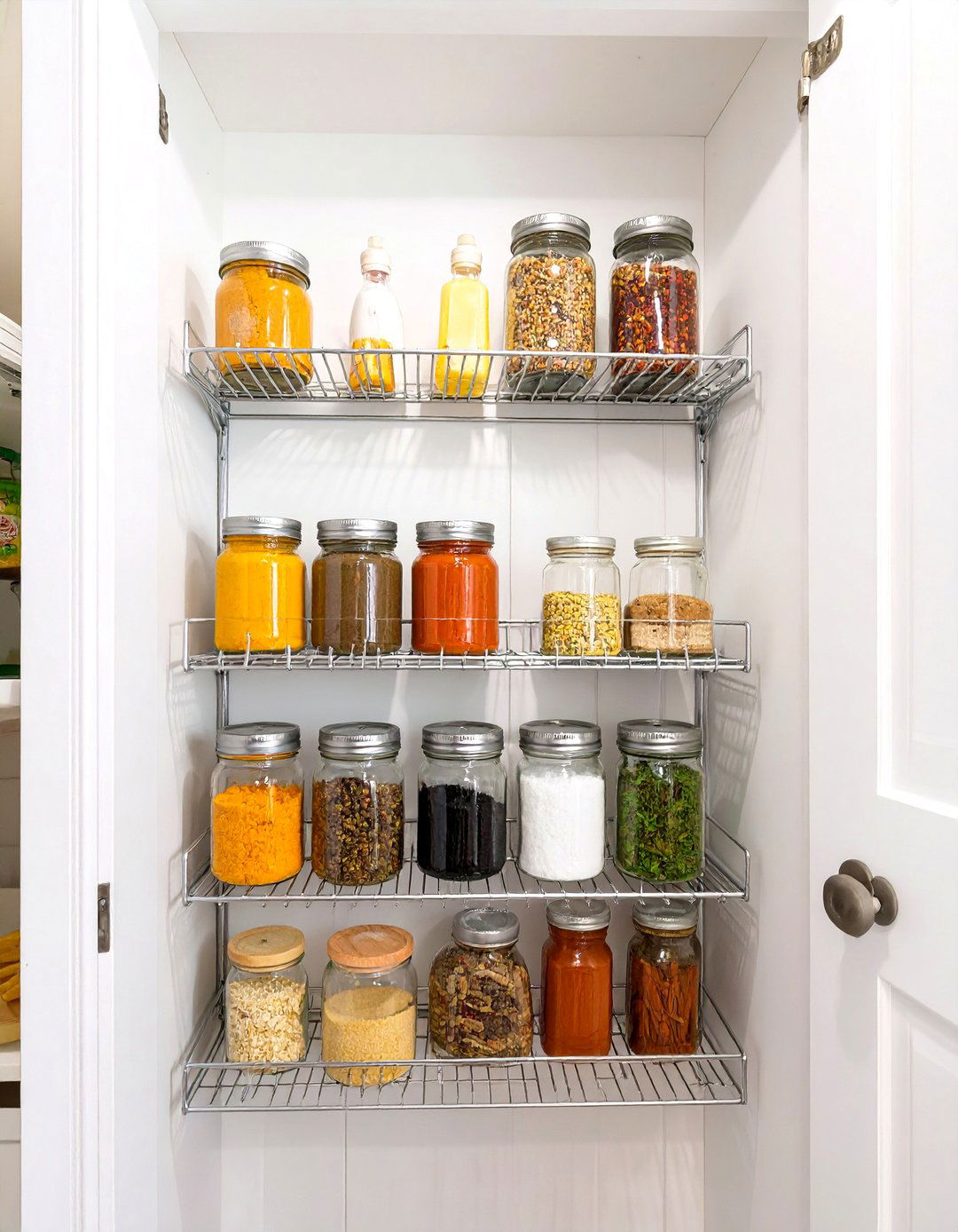 Pantry Door with Integrated Storage - 30 small walk-in pantry ideas