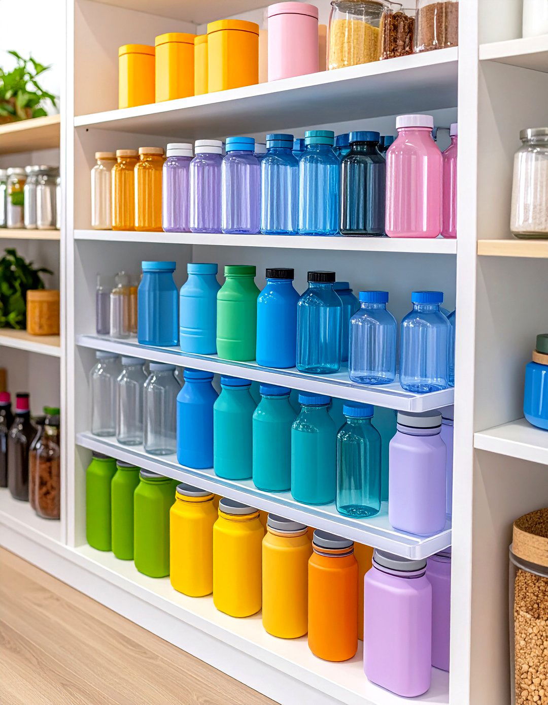 Pantry Organizing for Water Bottles - 30 pantry organizing ideas