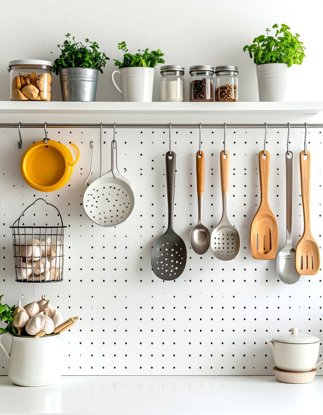 Pantry Organizing with Pegboard Storage - 30 pantry organizing ideas