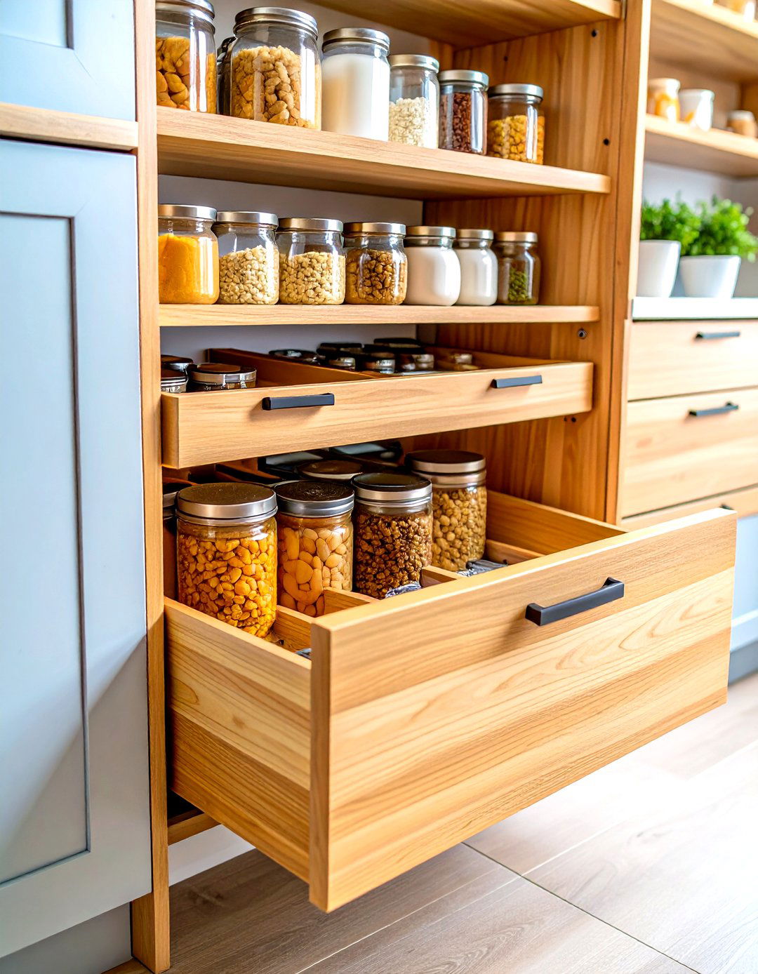 Pantry Organizing with Pull Out Drawers - 30 pantry organizing ideas