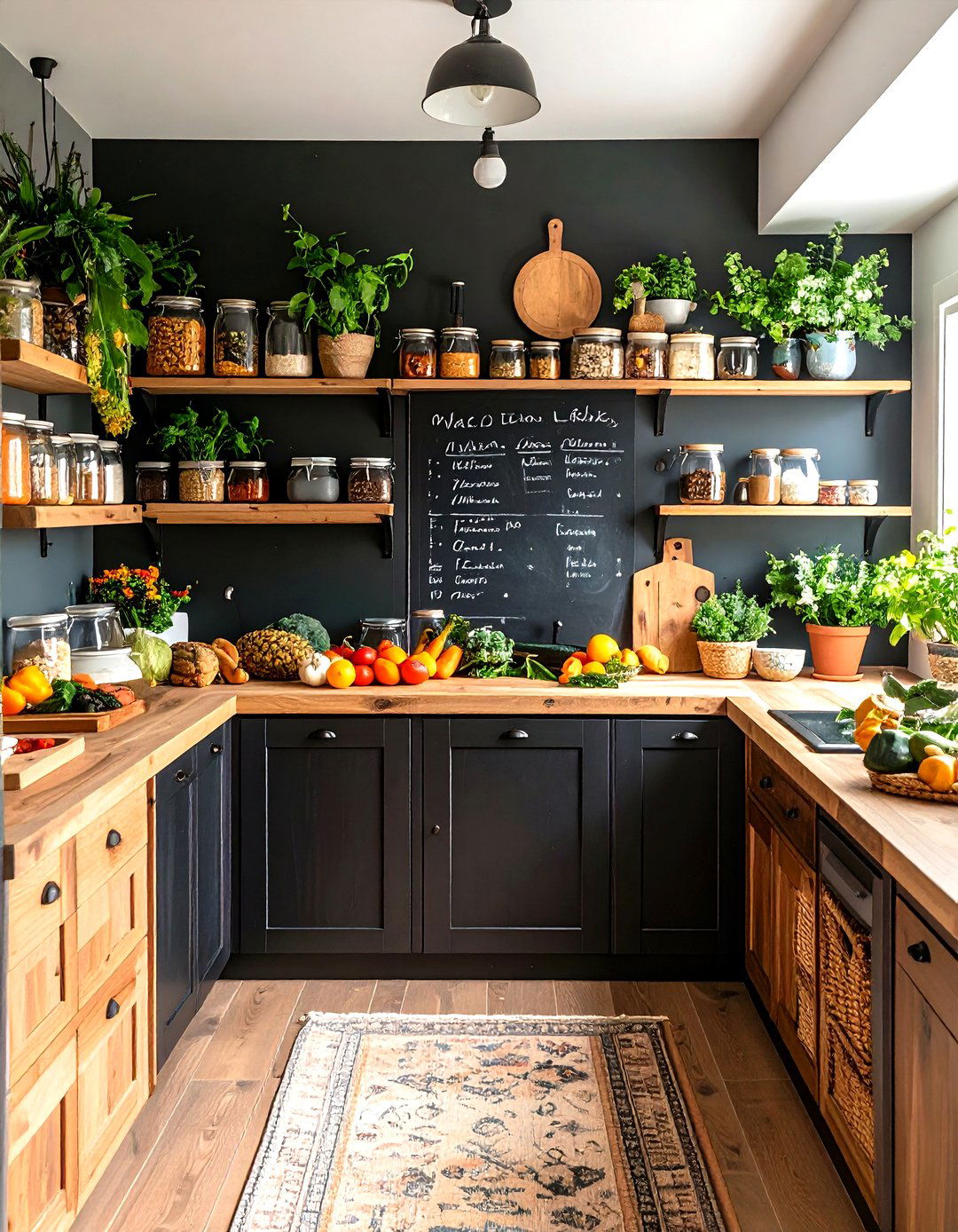 Pantry Organizing with a Chalkboard Wall - 30 pantry organizing ideas