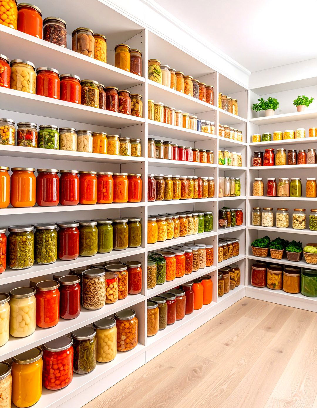 Pantry Shelves with Clear Acrylic Dividers - 30 pantry shelf ideas
