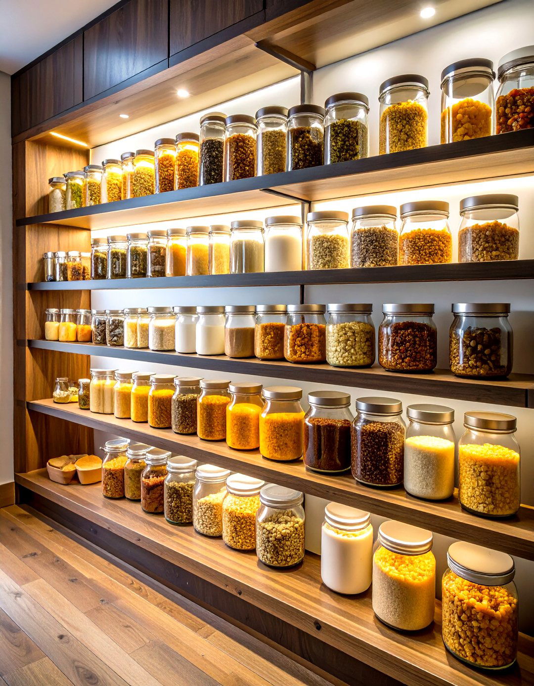 Pantry Shelves with Integrated Lighting - 30 pantry shelf ideas
