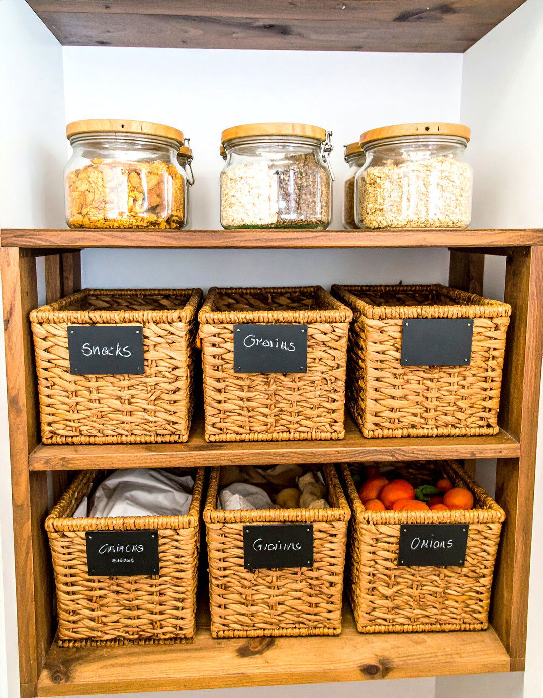 Pantry Shelving with Integrated Baskets - 30 pantry shelf ideas