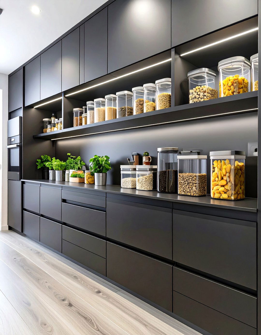 Pantry Wall with Integrated Small Cabinets - 30 small kitchen cabinet ideas