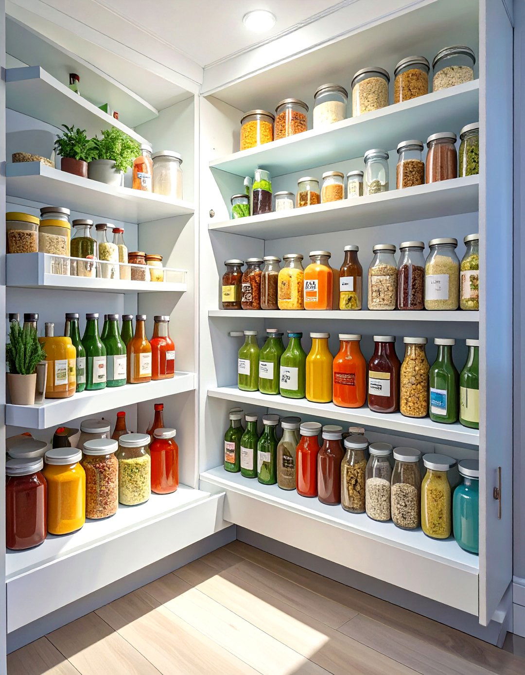 Pantry with Lazy Susan Shelves - 30 small kitchen pantry ideas
