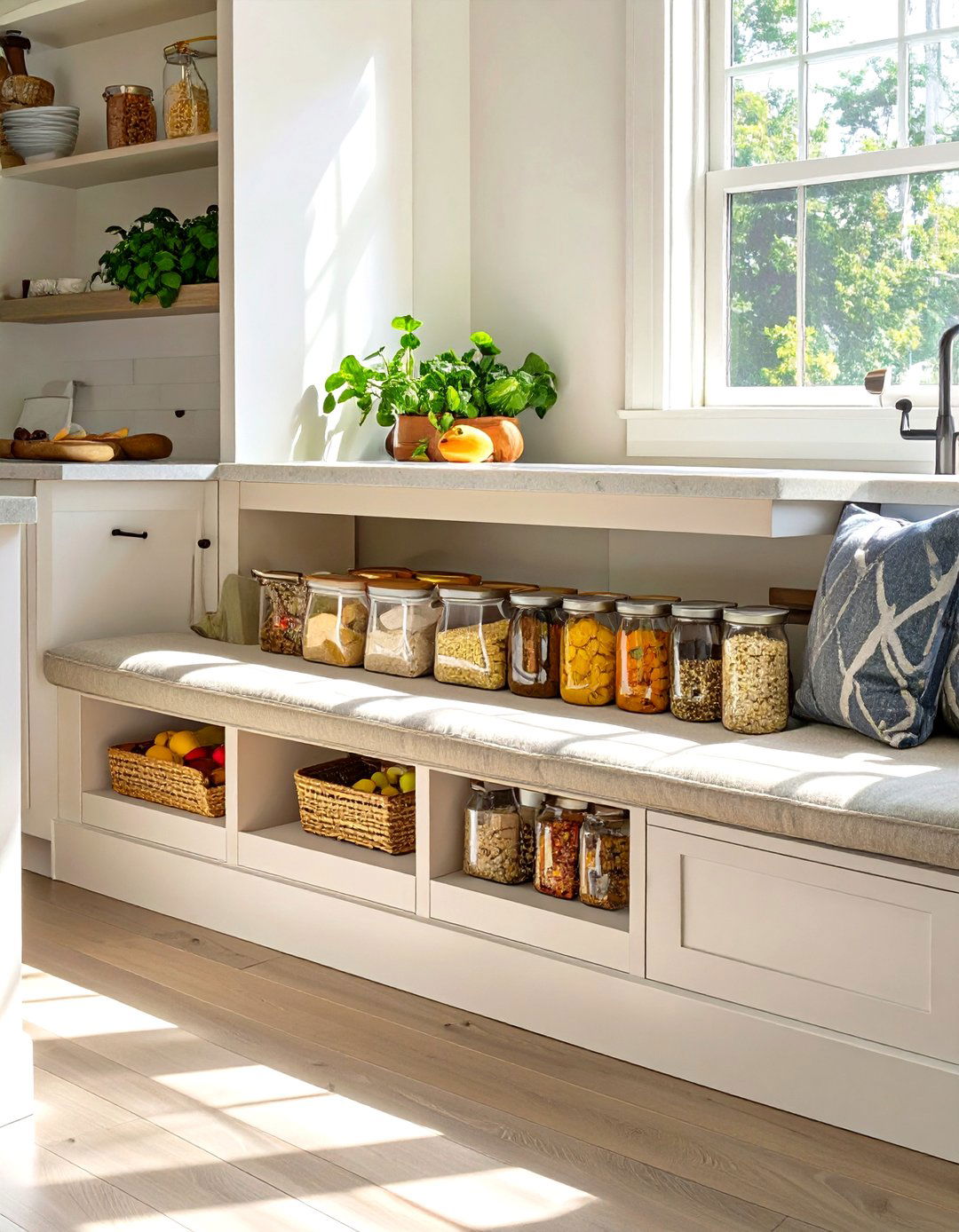 Pantry within a Kitchen Bench Seat - 30 small kitchen pantry ideas