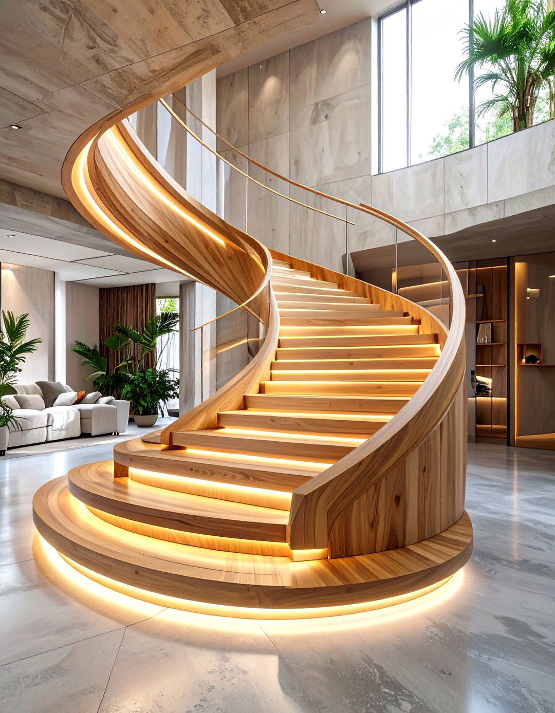 Parametric Wave Staircase Design - 30 ai staircase design ideas