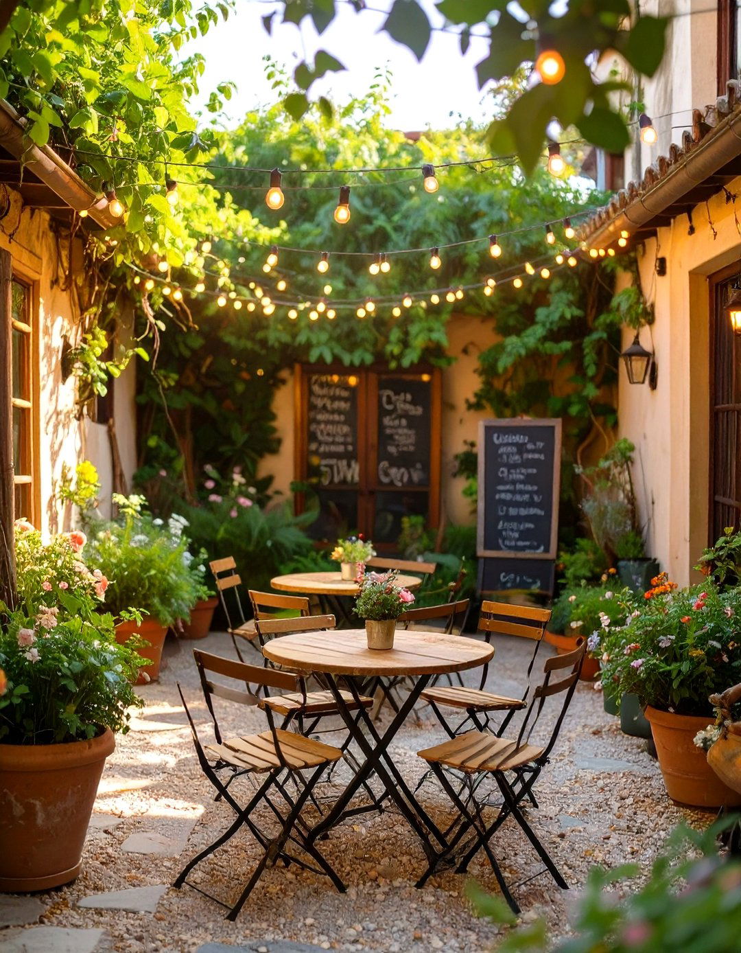 Parisian Cafe Courtyard - 30 backyard sweet 16 party ideas at home