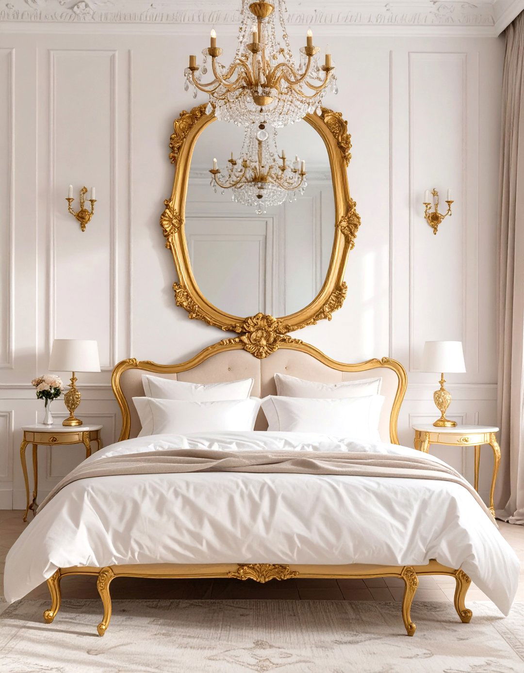 Parisian Chic Bedroom with Ornate Details - 30 women bedroom ideas