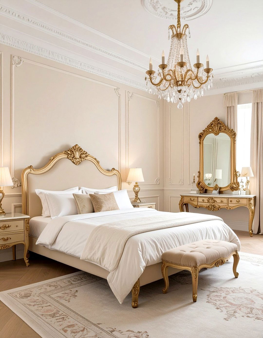 Parisian Elegance Bedroom - 30 cute bedroom ideas