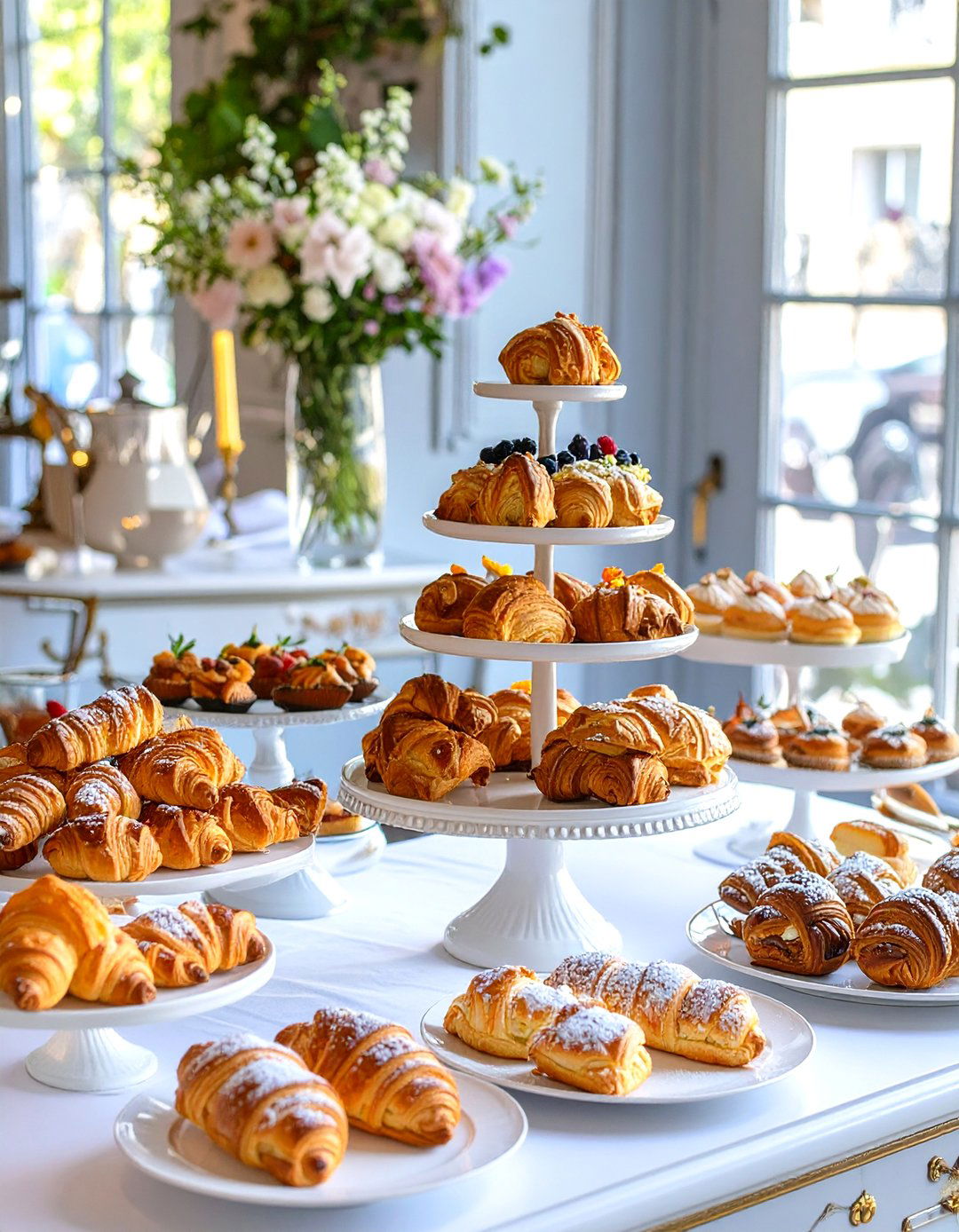 Parisian Patisserie Pastry Display - 30 baby shower food ideas girl