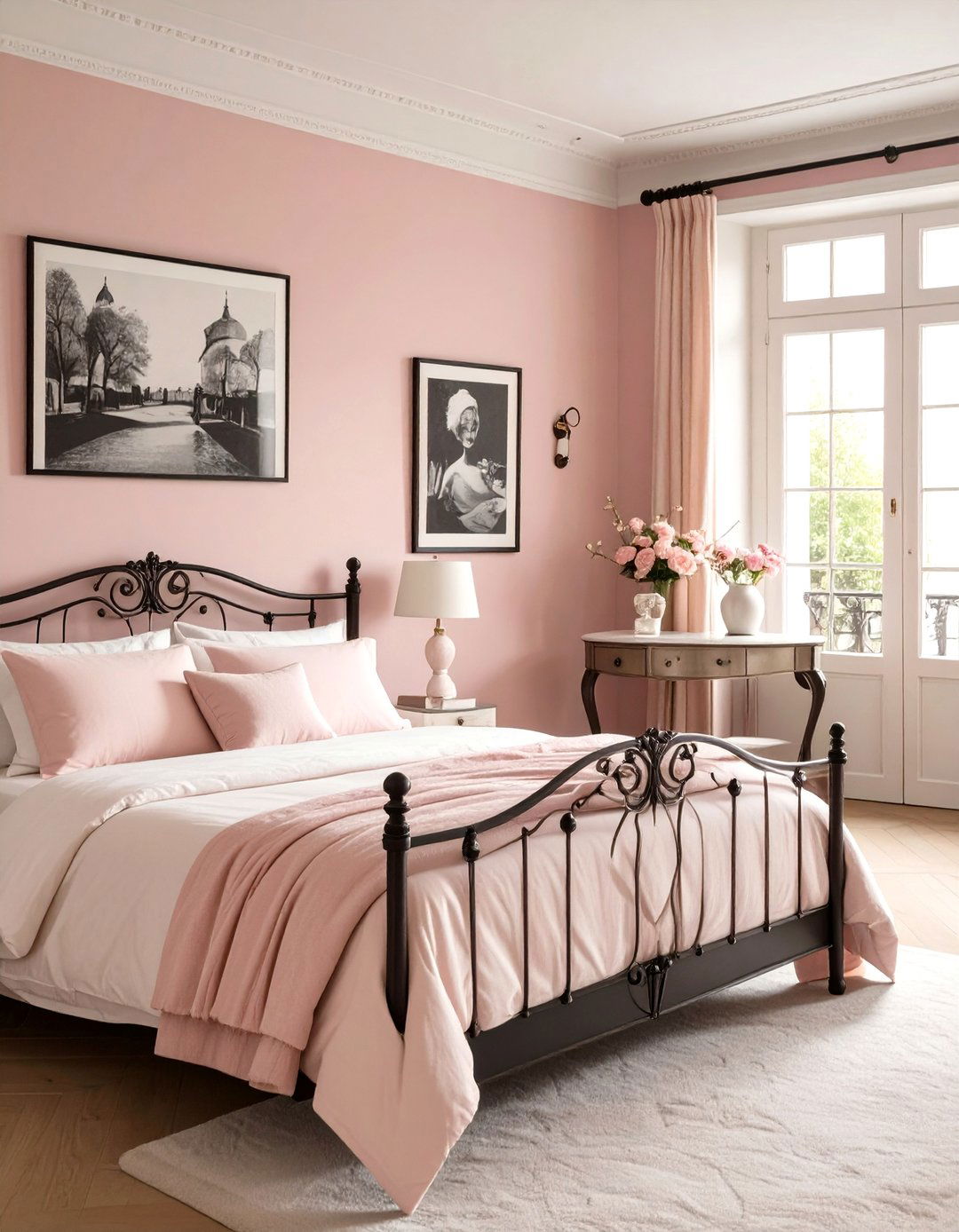 Parisian Pink Themed Bedroom - 30 cute pink girl bedroom design ideas