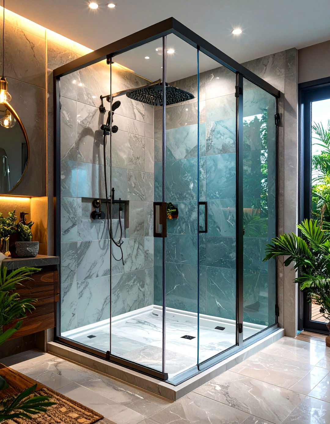 Partial Frame Shower Door - 30 shower door ideas