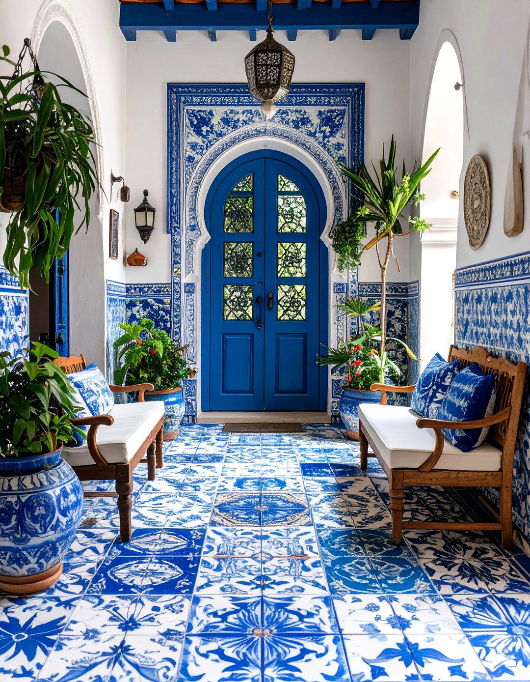 Patchwork Patterned Entryway Tile - 30 entryway tile ideas