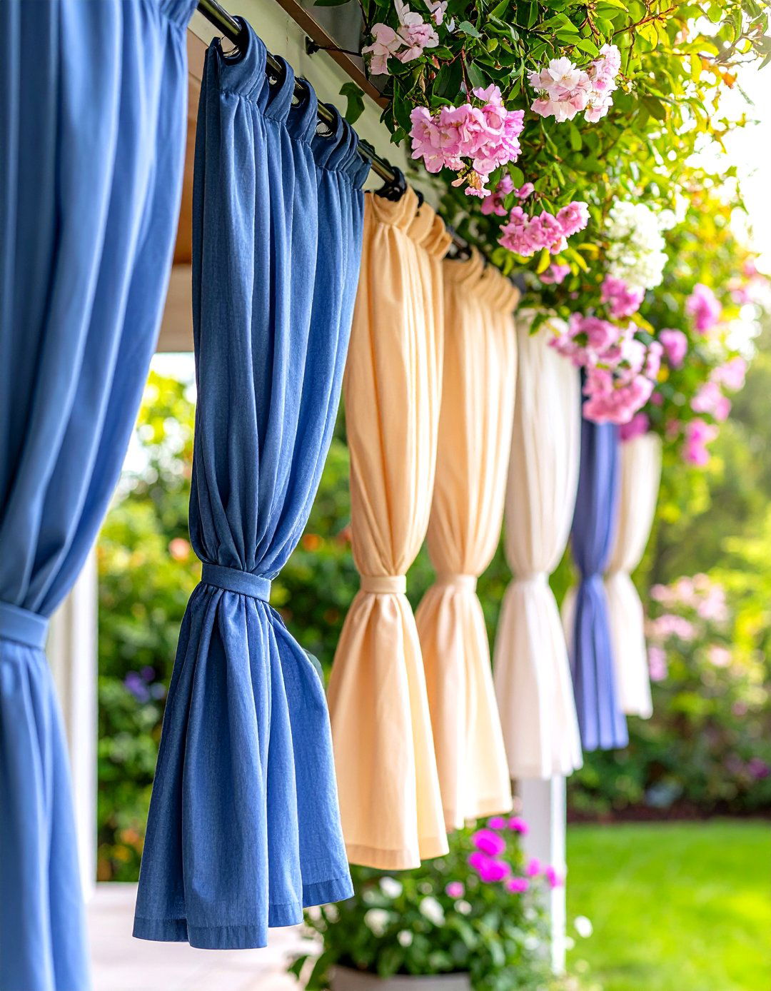 Patio Curtains with Weighted Hems - 30 patio curtain ideas