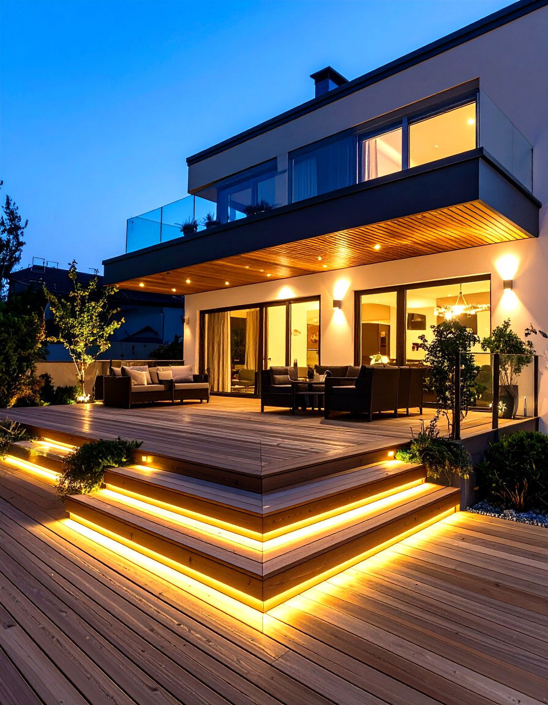 Patio Deck with Integrated Lighting - 30 patio deck ideas
