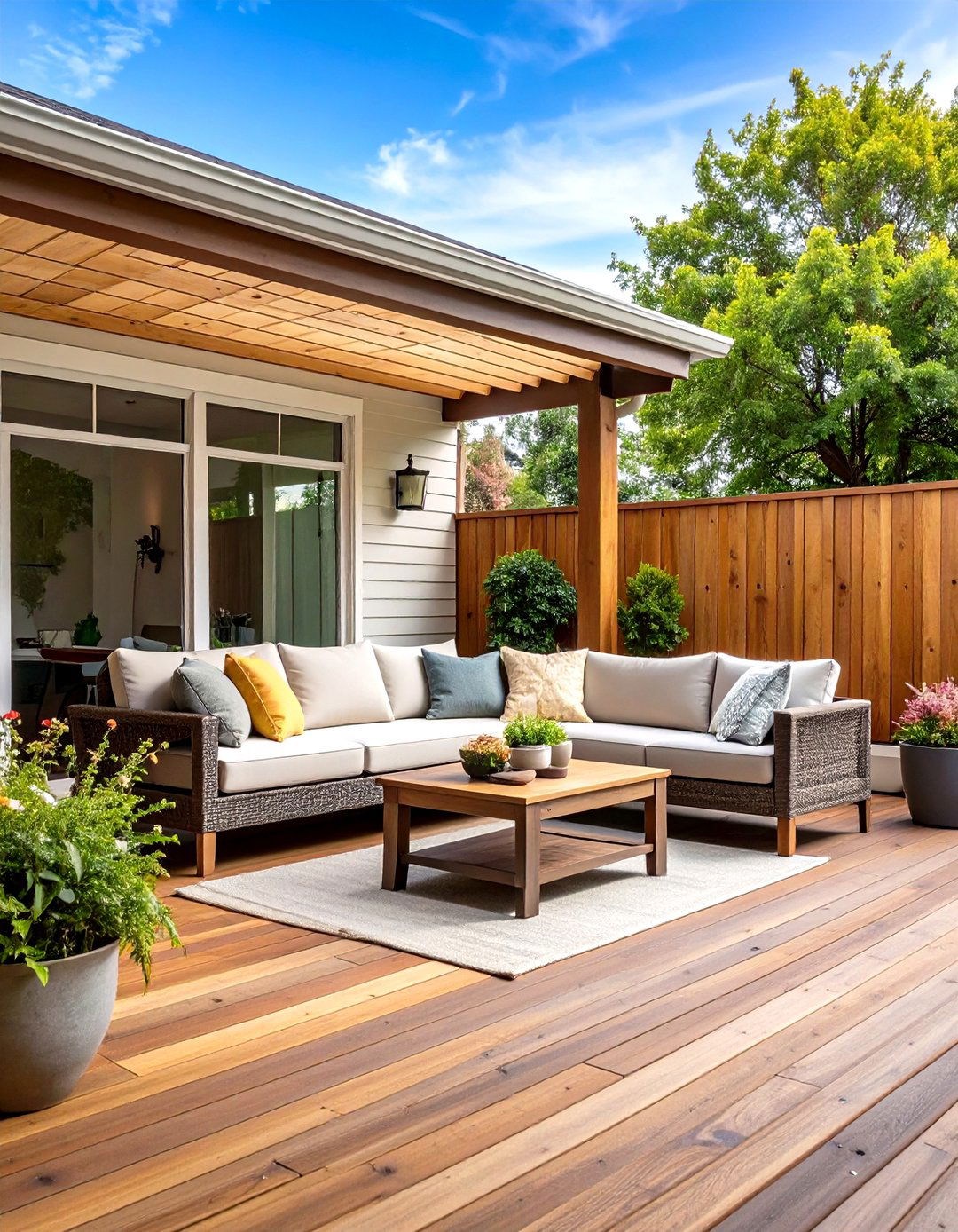 Patio Deck with Privacy Screens - 30 patio deck ideas