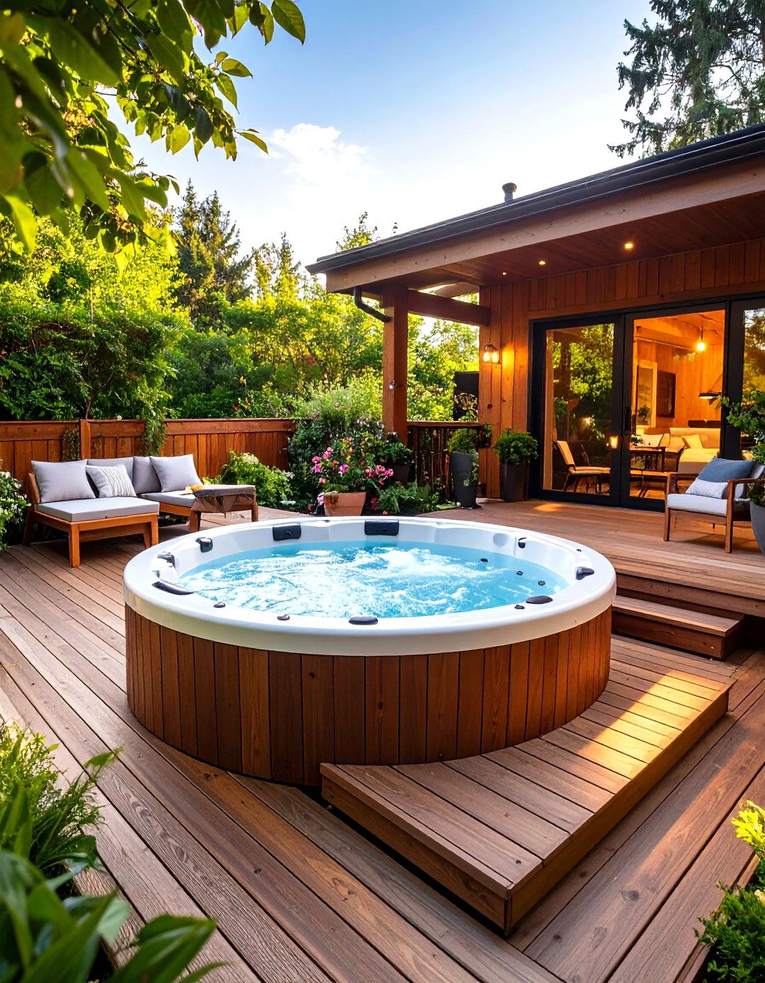 Patio Deck with a Hot Tub - 30 patio deck ideas