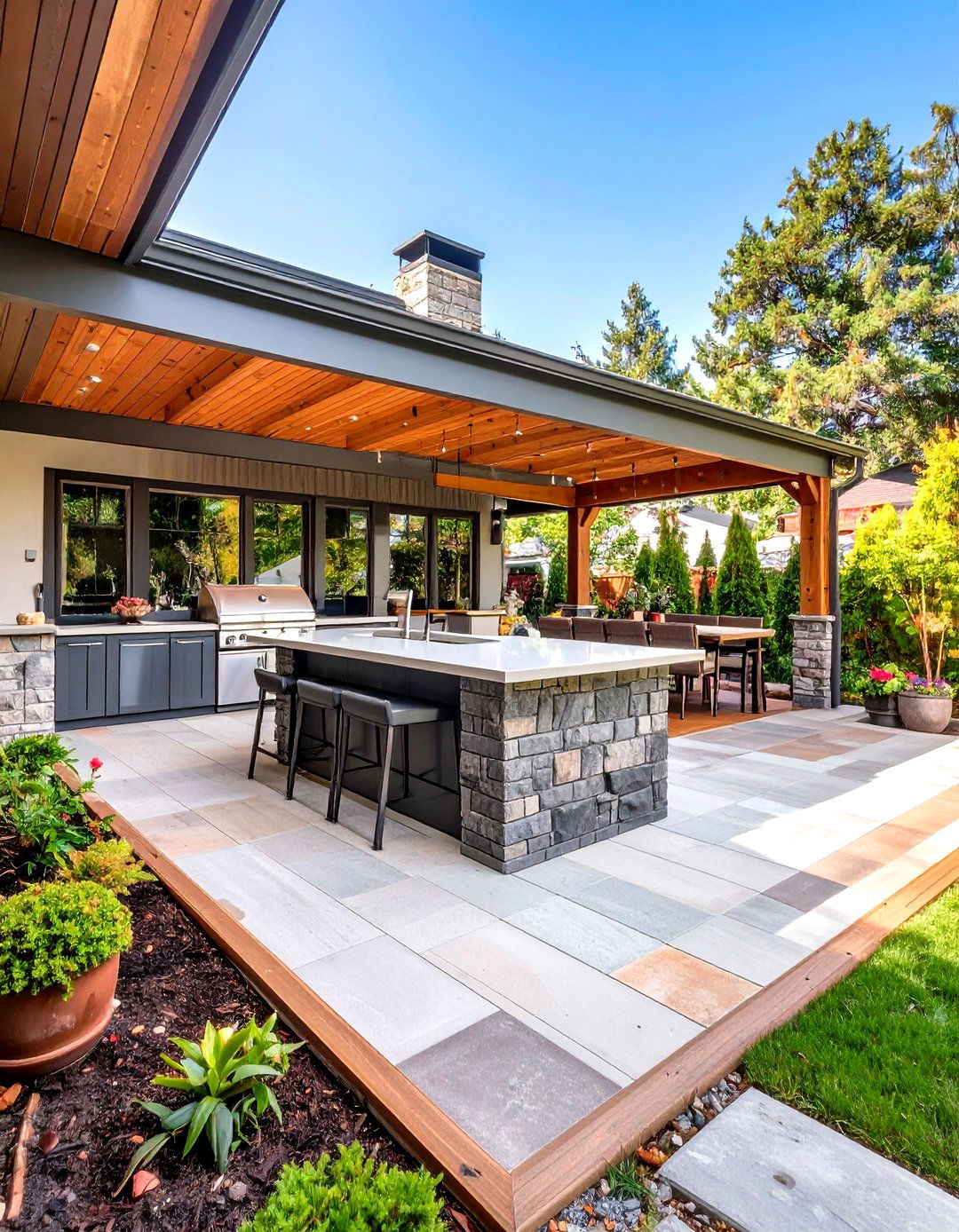 Patio Deck with an Outdoor Kitchen - 30 patio deck ideas