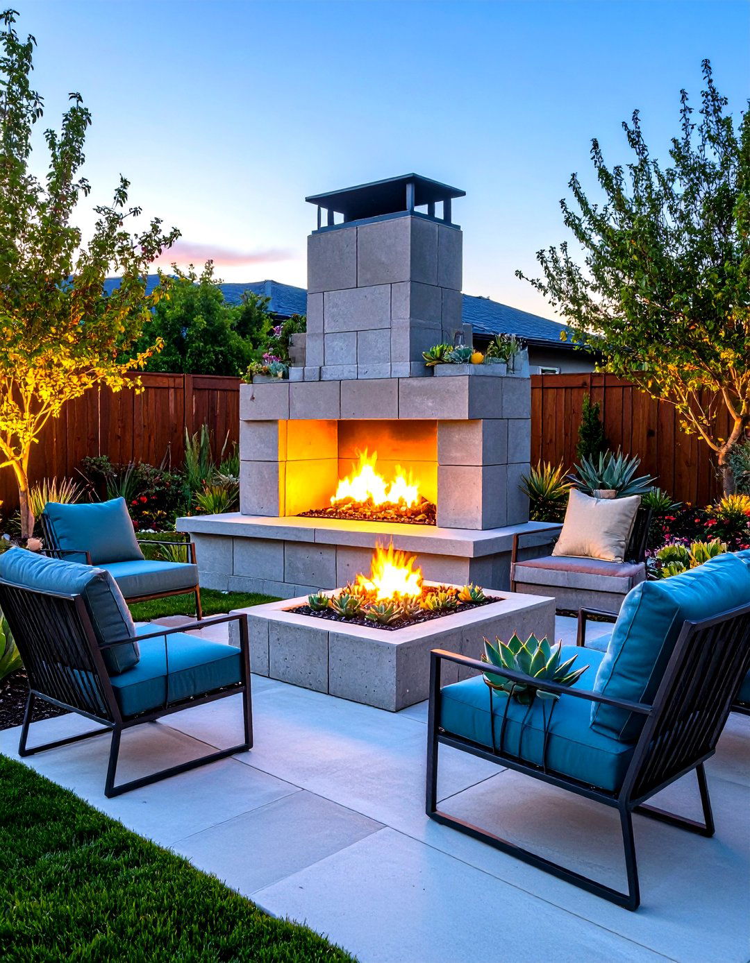 Patio Fireplace with an Adjacent Pergola - 30 patio fireplace ideas