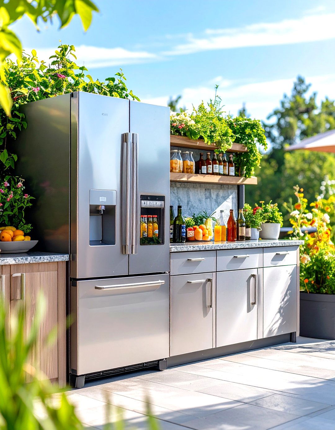 Patio Kitchen with Built in Refrigerator - 30 patio kitchen ideas