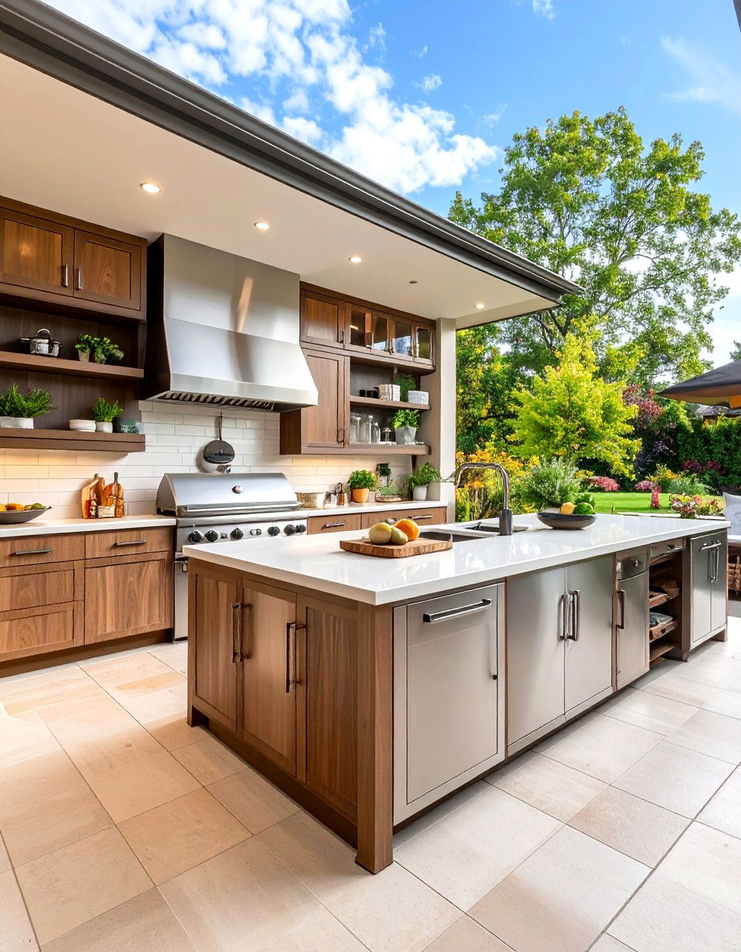 Patio Kitchen with Built in Storage - 30 patio kitchen ideas