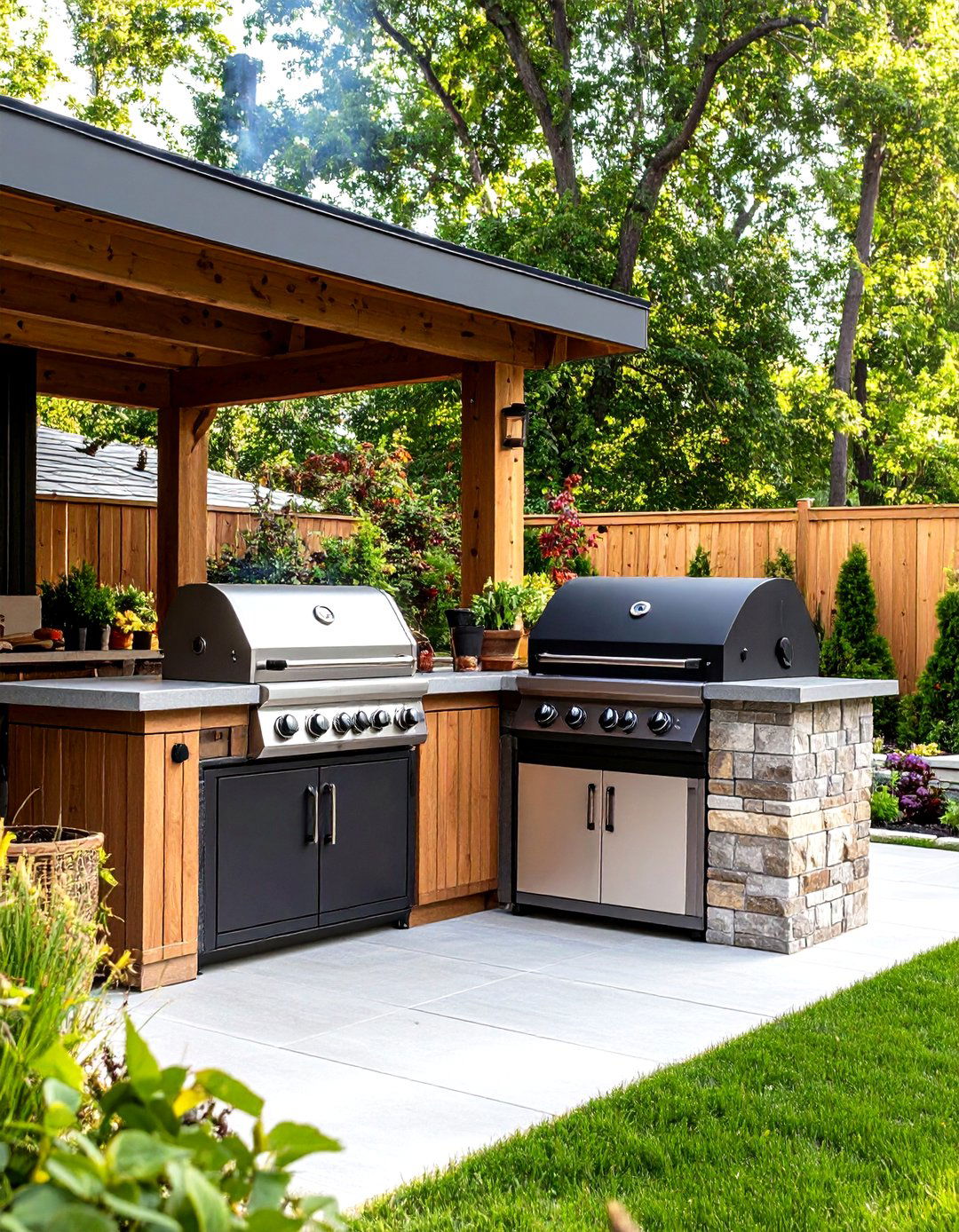 Patio Kitchen with a Smoker - 30 patio kitchen ideas