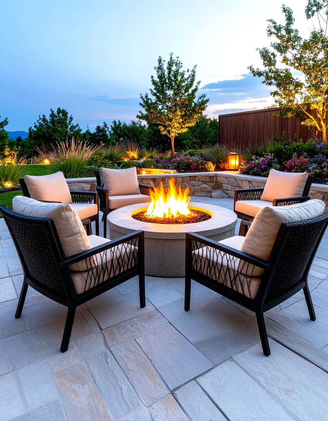 Patio Layout with a Fire Pit Centerpiece - 30 patio furniture layout ideas