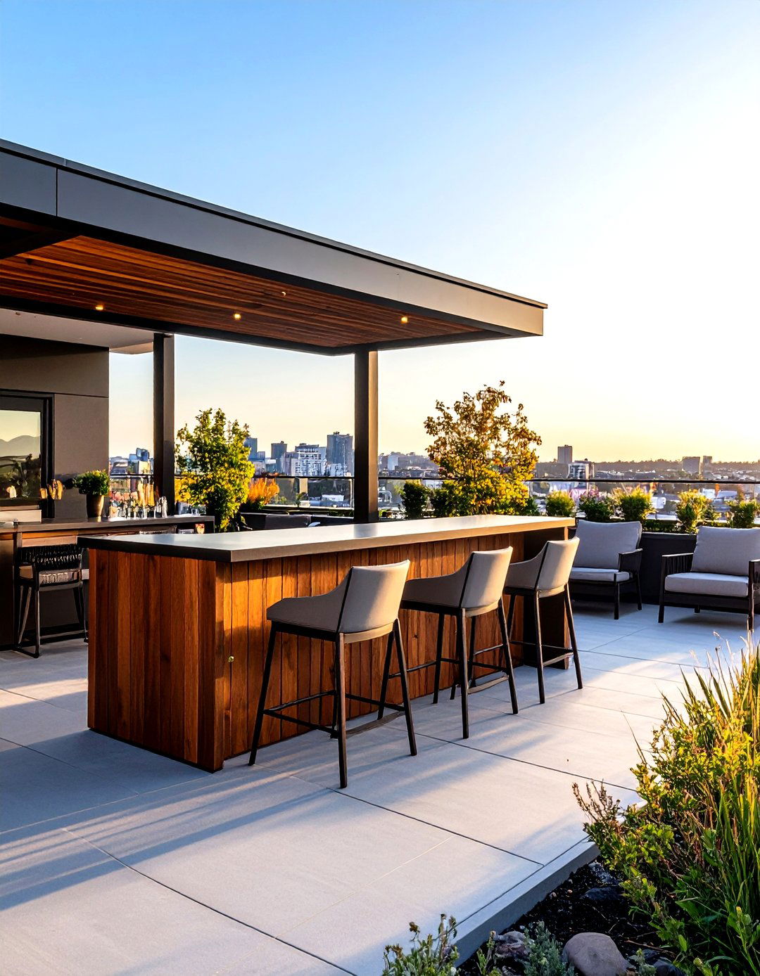 Patio Layout with an Outdoor Bar - 30 patio furniture layout ideas