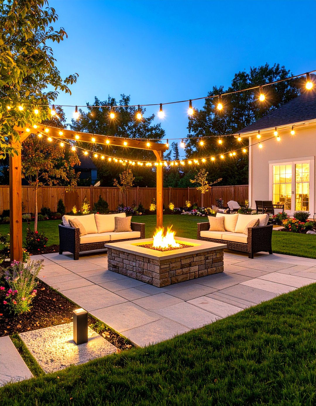 Patio Light Ideas Around a Fire Pit - 30 patio light ideas
